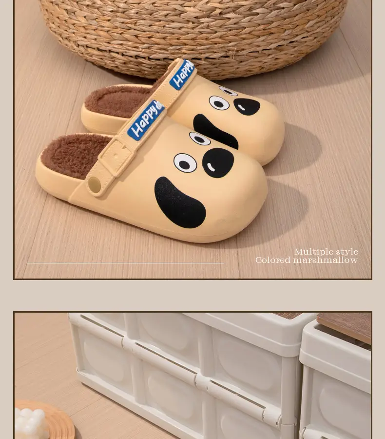 Cartoon Dog Waterproof Cotton Slippers Women Winter Warm Non-Slip — feature 13