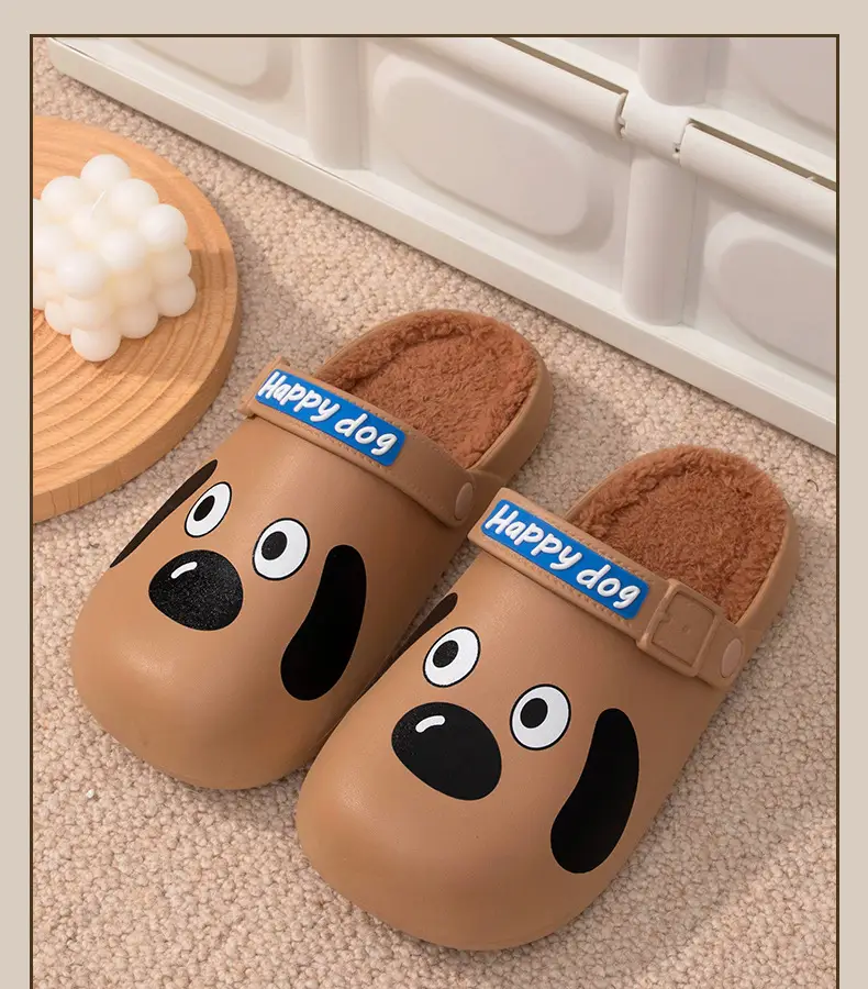 Cartoon Dog Waterproof Cotton Slippers Women Winter Warm Non-Slip — feature 16