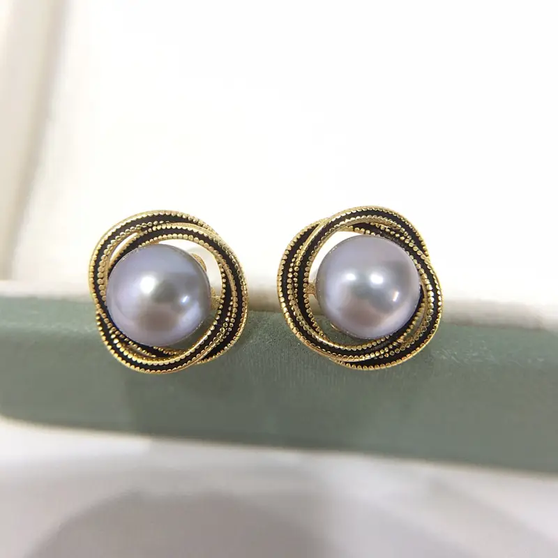Natural Pearl Earrings for Women 18K Gold Filled - Image 2