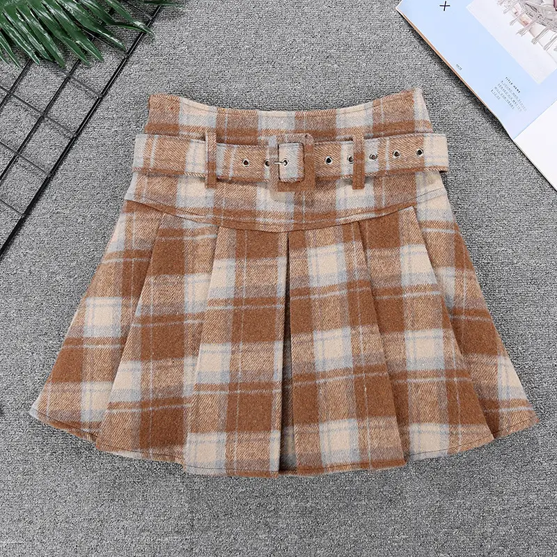Plaid Woolen Skirt Set for Women 8367 — feature 4