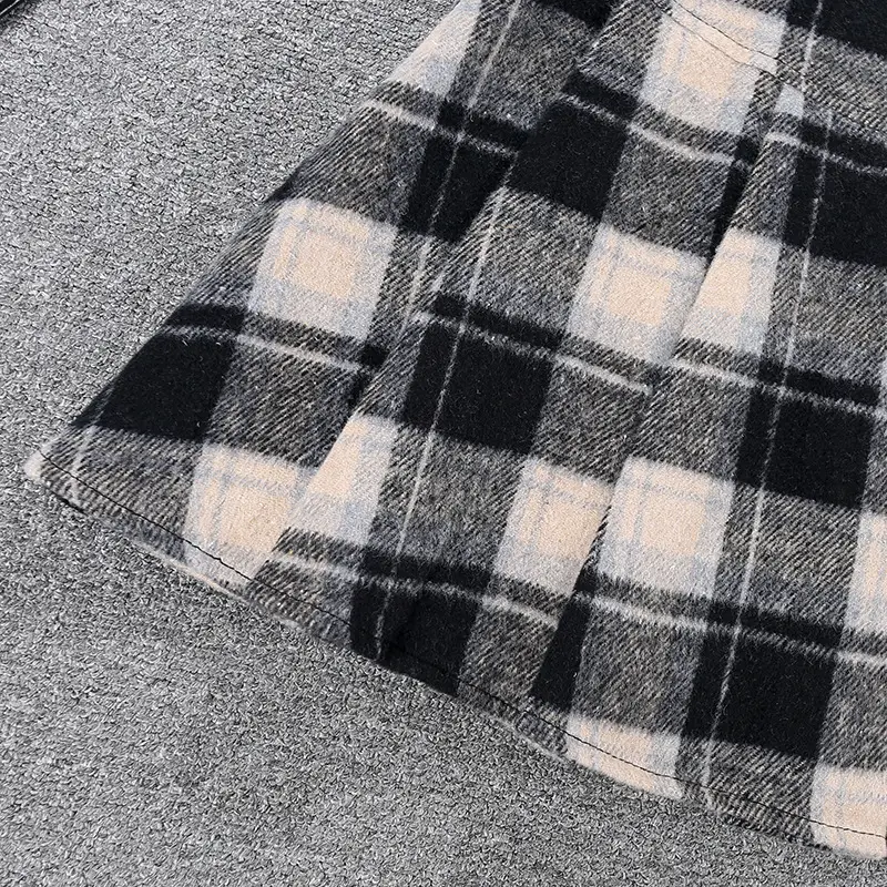 Plaid Woolen Skirt Set for Women 8367 — feature 8