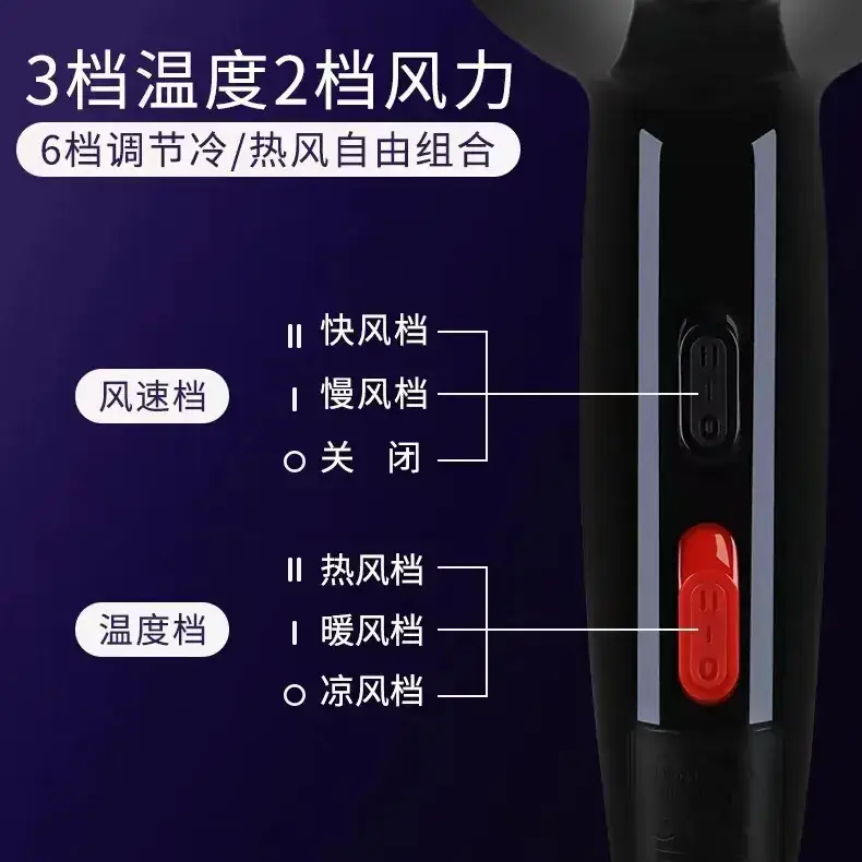 Kangfu 5896 1800W Red Hair Dryer