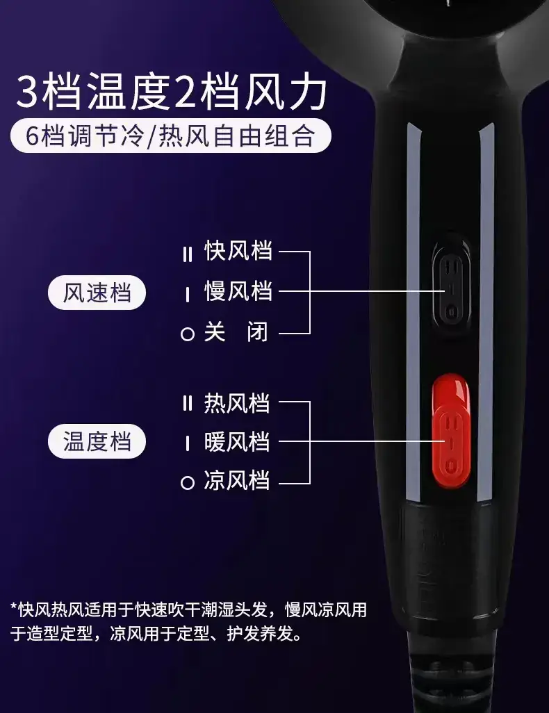 Kangfu 5896 1800W Red Hair Dryer — feature 2