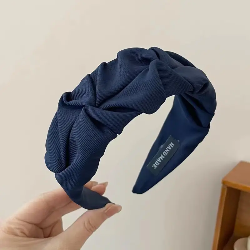 Red Pleated Wide Edge Hairpin Headband - Image 10
