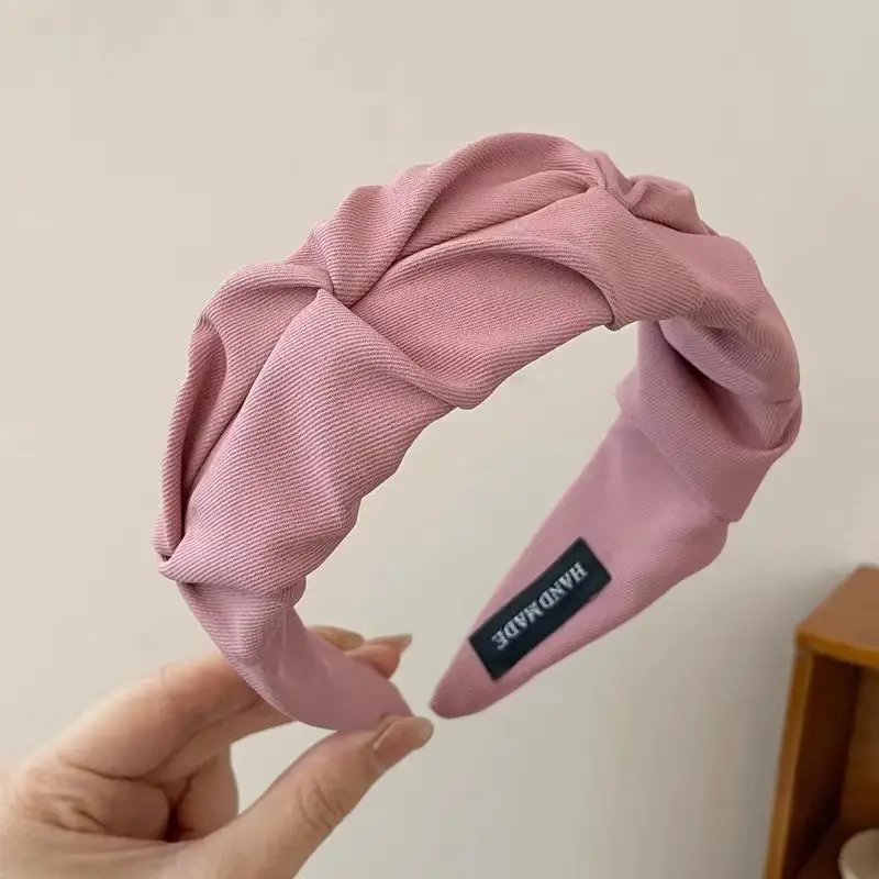 Red Pleated Wide Edge Hairpin Headband - Image 4