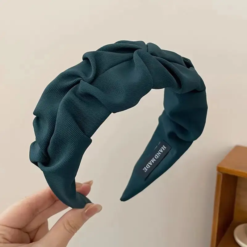 Red Pleated Wide Edge Hairpin Headband - Image 6