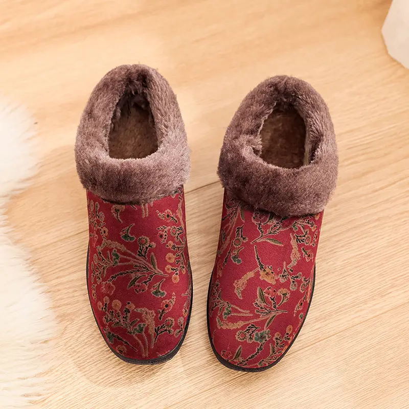 25 Cotton Slippers Women's Warm Thick Sole Non-slip Mother Shoes Middle-aged and Elderly Soft Sole fleece-lined Thickened Cotton Shoes for the Elderly - Image 10