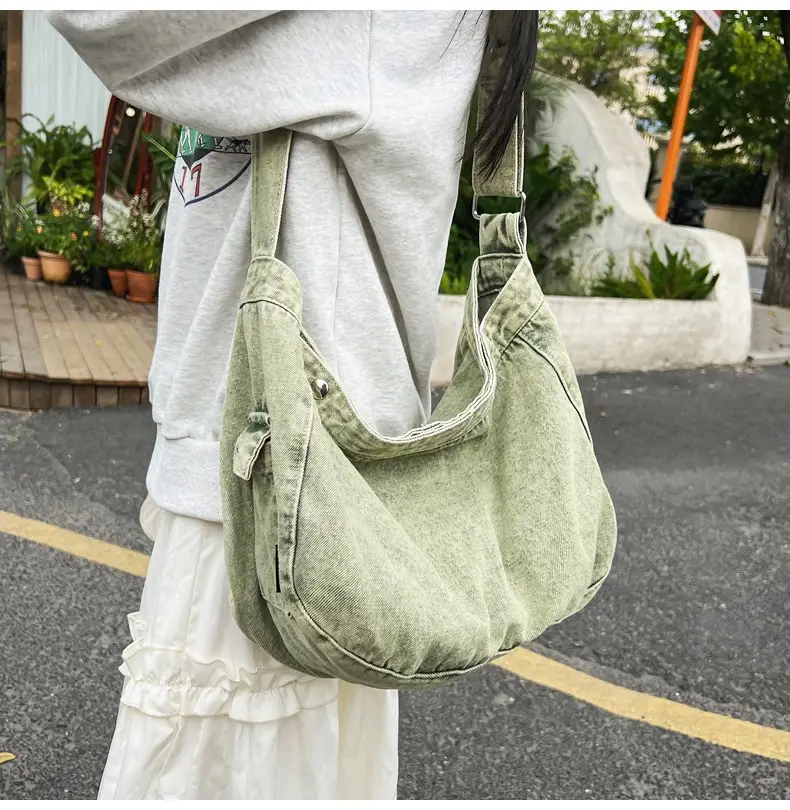 Women's Purple Crossbody Denim Bag Retro Style — feature 17