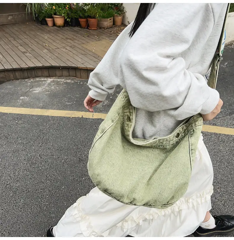 Women's Purple Crossbody Denim Bag Retro Style — feature 18