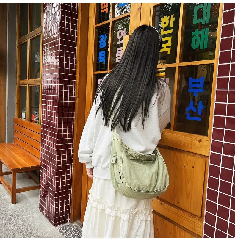 Women's Purple Crossbody Denim Bag Retro Style — feature 19