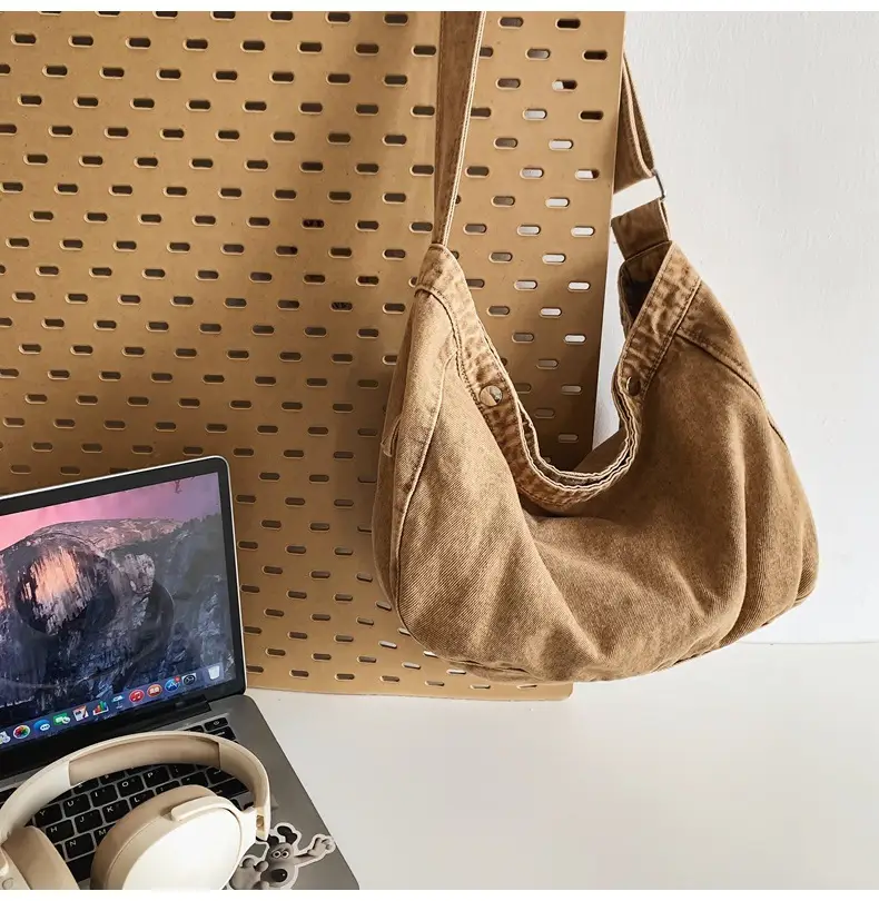 Women's Purple Crossbody Denim Bag Retro Style — feature 25