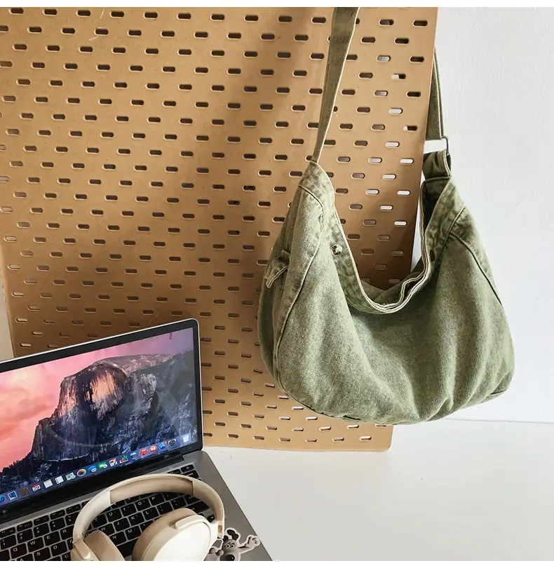 Women's Purple Crossbody Denim Bag Retro Style — feature 27