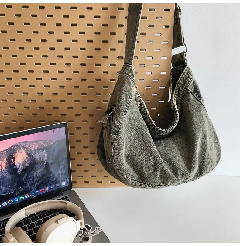 Women's Purple Crossbody Denim Bag Retro Style — feature 31