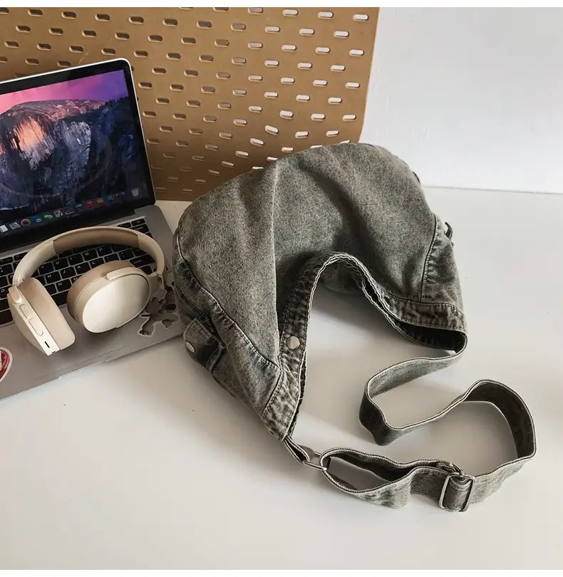 Women's Purple Crossbody Denim Bag Retro Style — feature 32