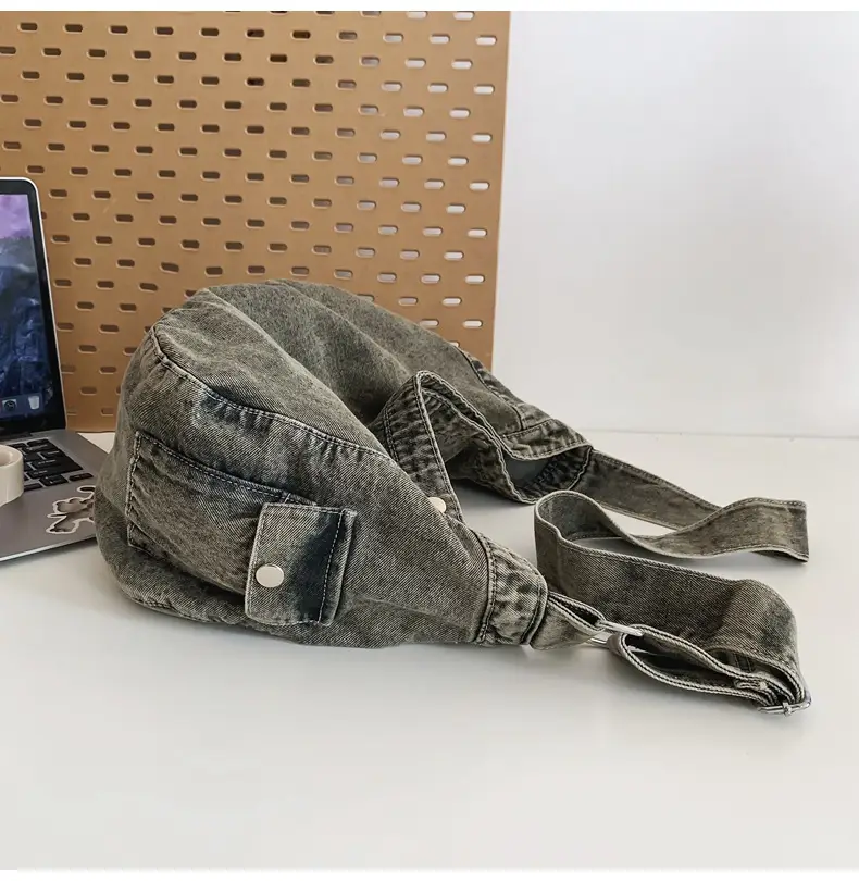Women's Purple Crossbody Denim Bag Retro Style — feature 34