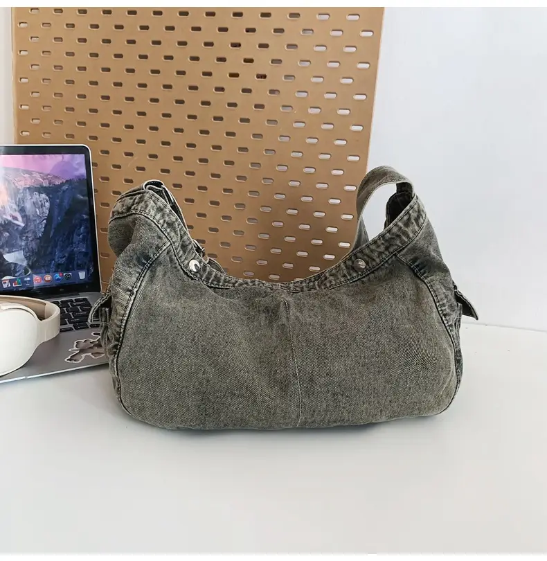 Women's Purple Crossbody Denim Bag Retro Style — feature 35