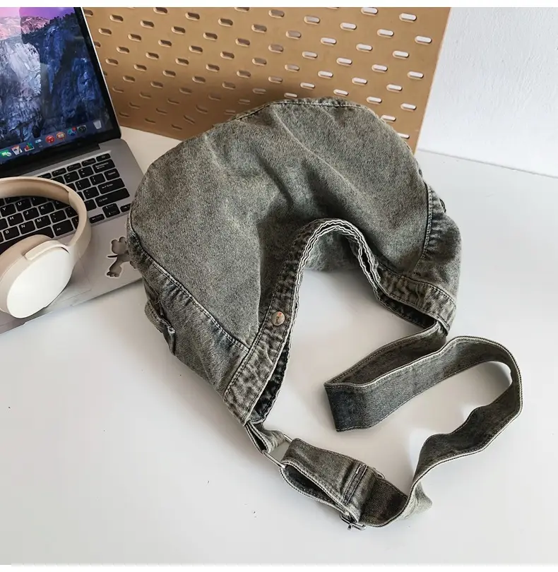 Women's Purple Crossbody Denim Bag Retro Style — feature 37