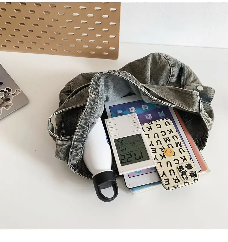 Women's Purple Crossbody Denim Bag Retro Style — feature 6
