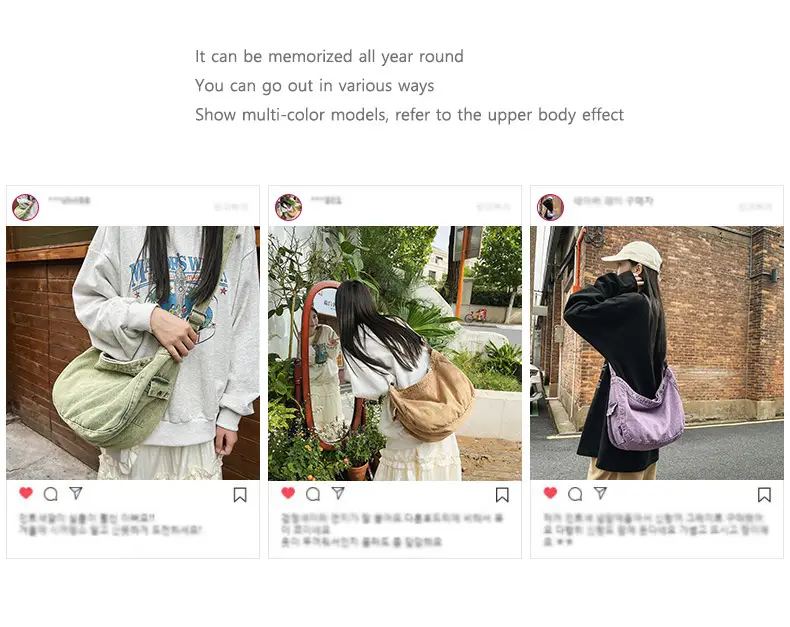 Women's Purple Crossbody Denim Bag Retro Style — feature 7