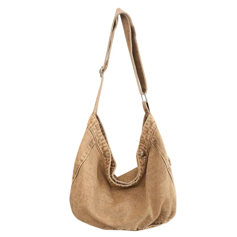 Women's Purple Crossbody Denim Bag Retro Style - Image 3