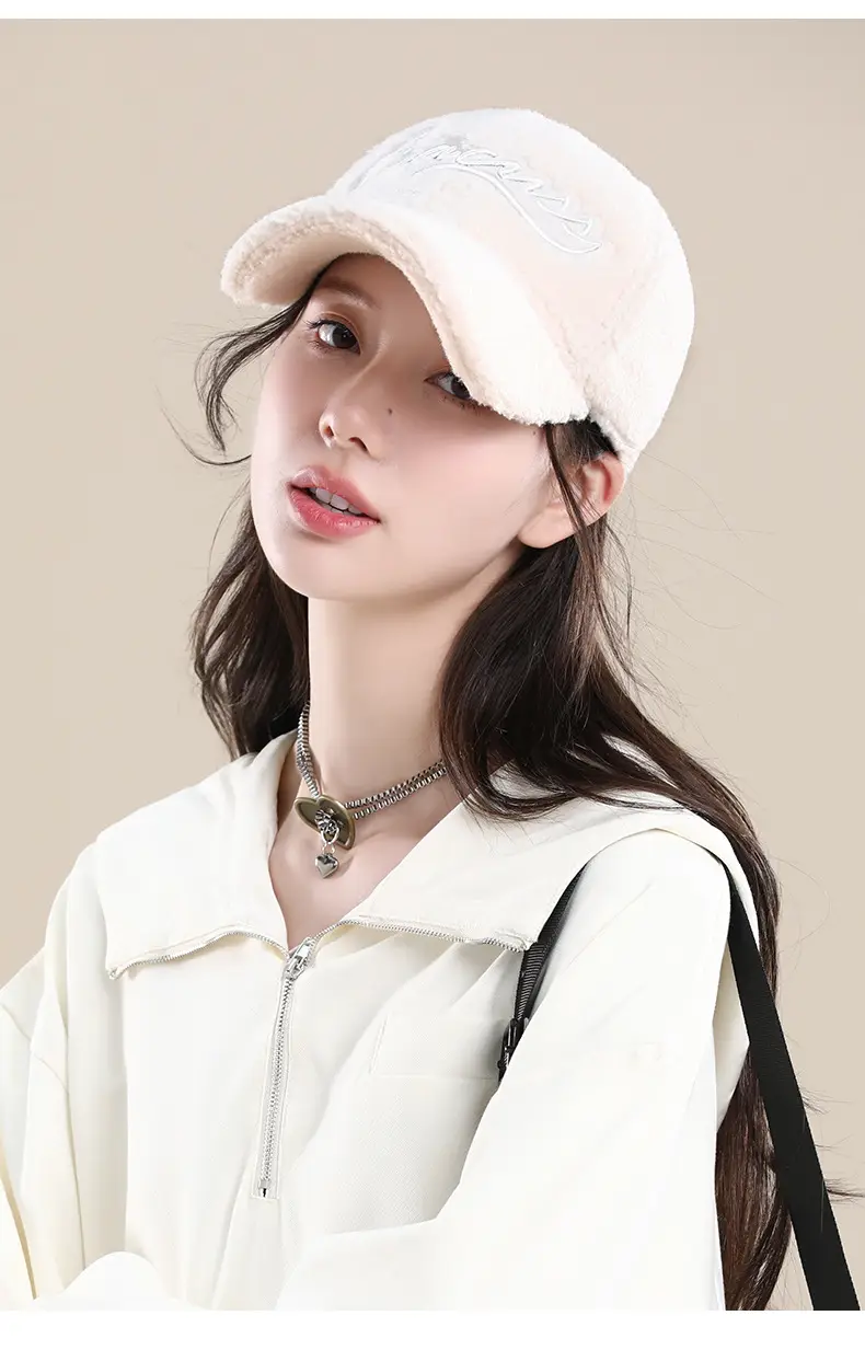 Warm Velvet Peaked Cap for Men with Embroidery — feature 11