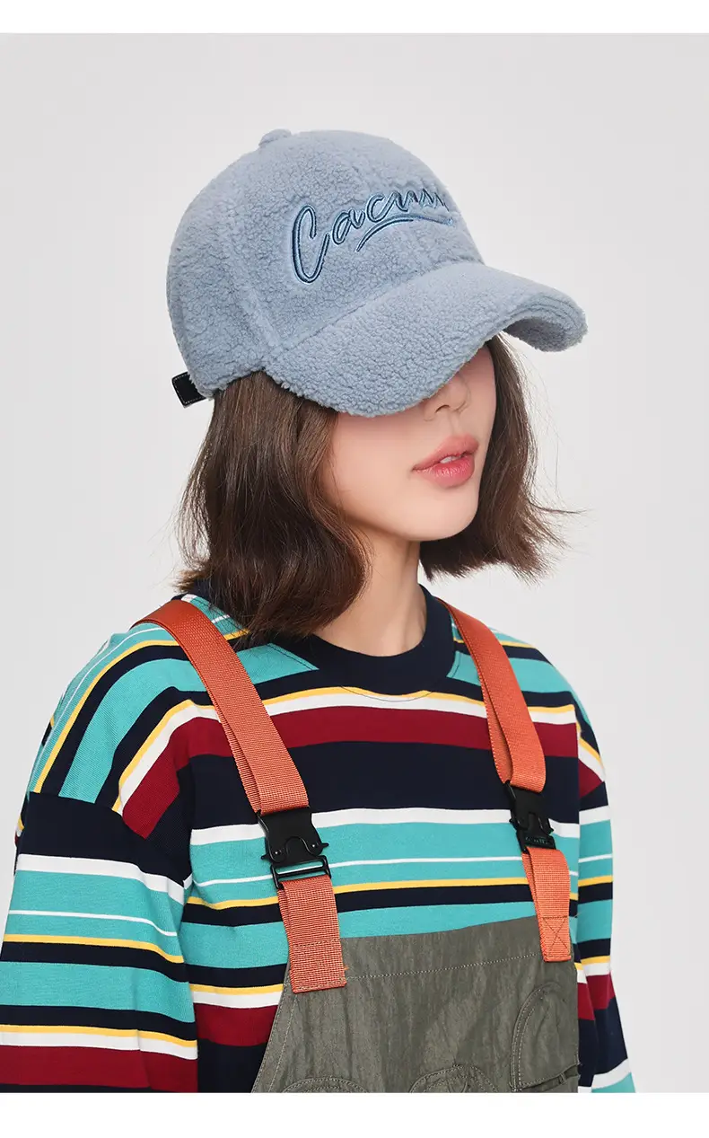 Warm Velvet Peaked Cap for Men with Embroidery — feature 12