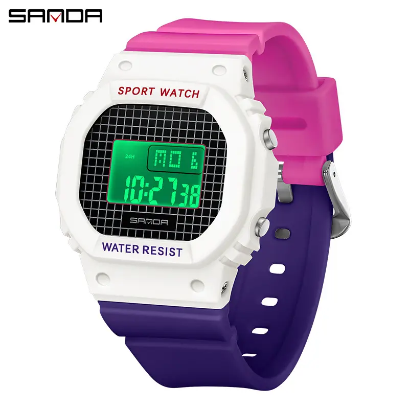 Sanda Digital Watch Multi-Functional Square K-Style Men Women - Image 9