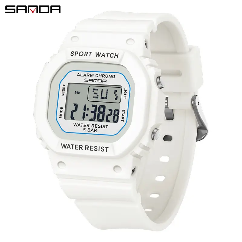 Sanda Digital Watch Multi-Functional Square K-Style Men Women - Image 7