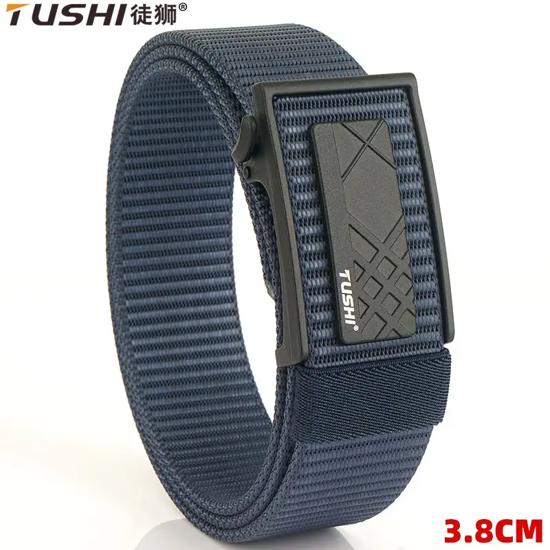Men's Navy Blue Toothless Automatic Buckle Belt 3.8cm - Image 8
