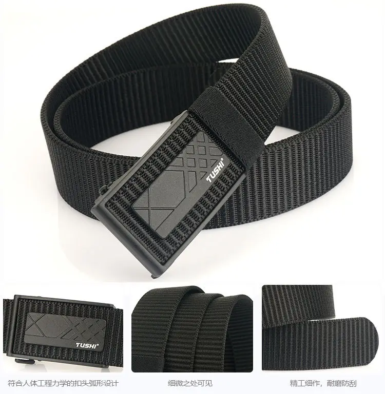 Men's Navy Blue Toothless Automatic Buckle Belt 3.8cm — feature 14