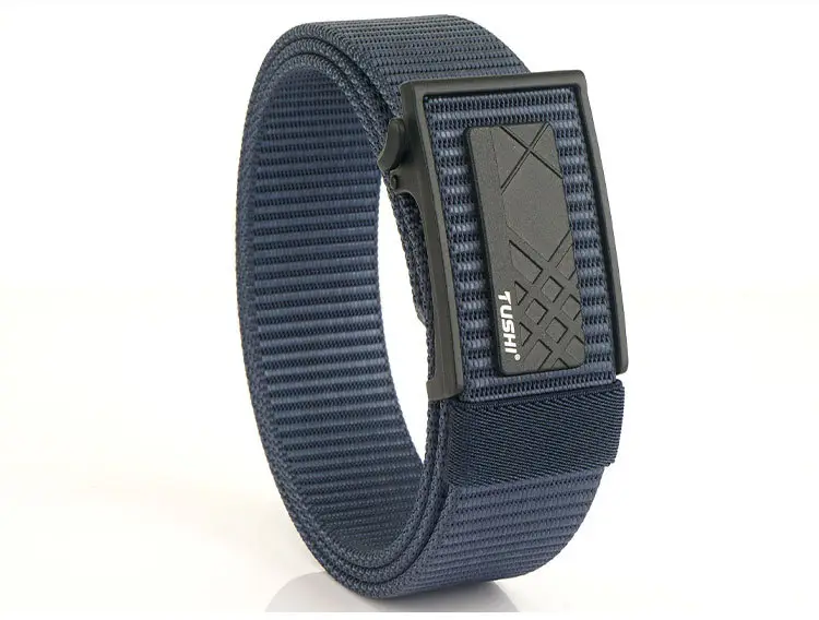 Men's Navy Blue Toothless Automatic Buckle Belt 3.8cm — feature 19