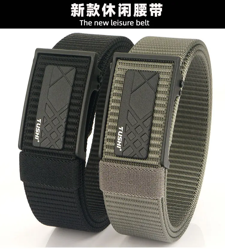 Men's Navy Blue Toothless Automatic Buckle Belt 3.8cm — feature 6