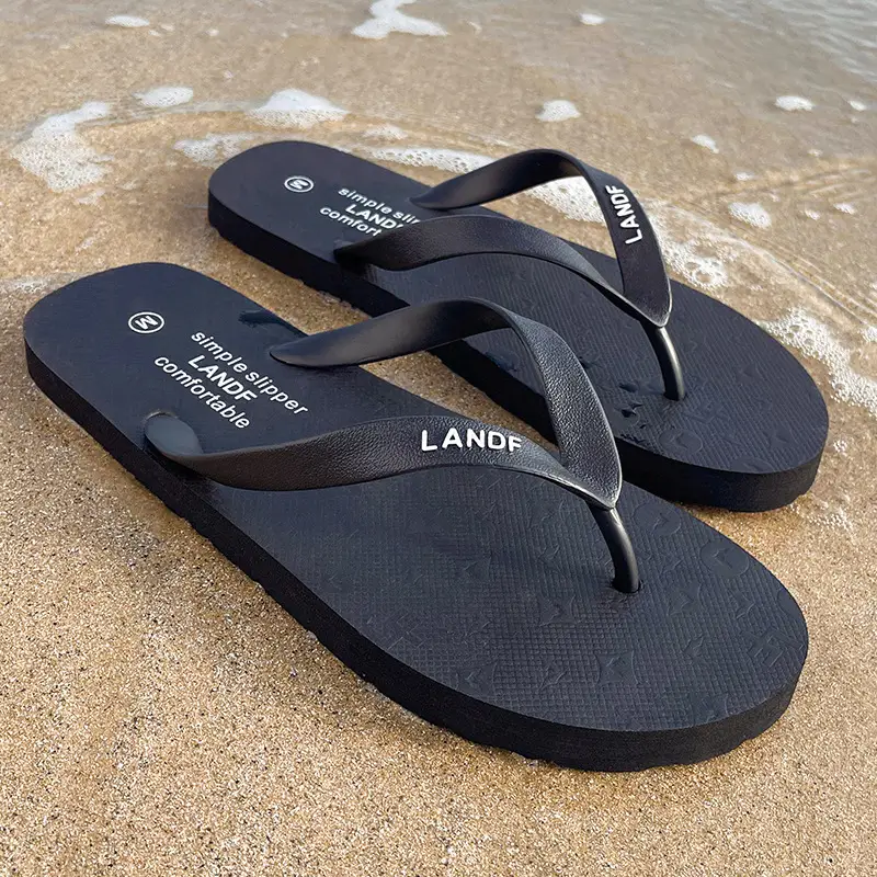 Luardi Men's Grey Rubber Flip Flops Summer Casual Non-Slip