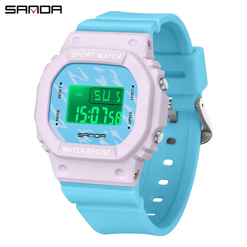 Sanda New Small Square Multi-Function Electronic Watch Sports Waterproof Luminous - Image 8