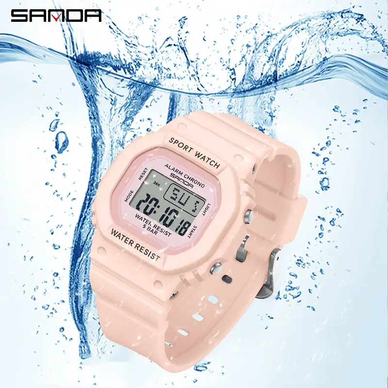 Sanda New Small Square Multi-Function Electronic Watch Sports Waterproof Luminous - Image 9