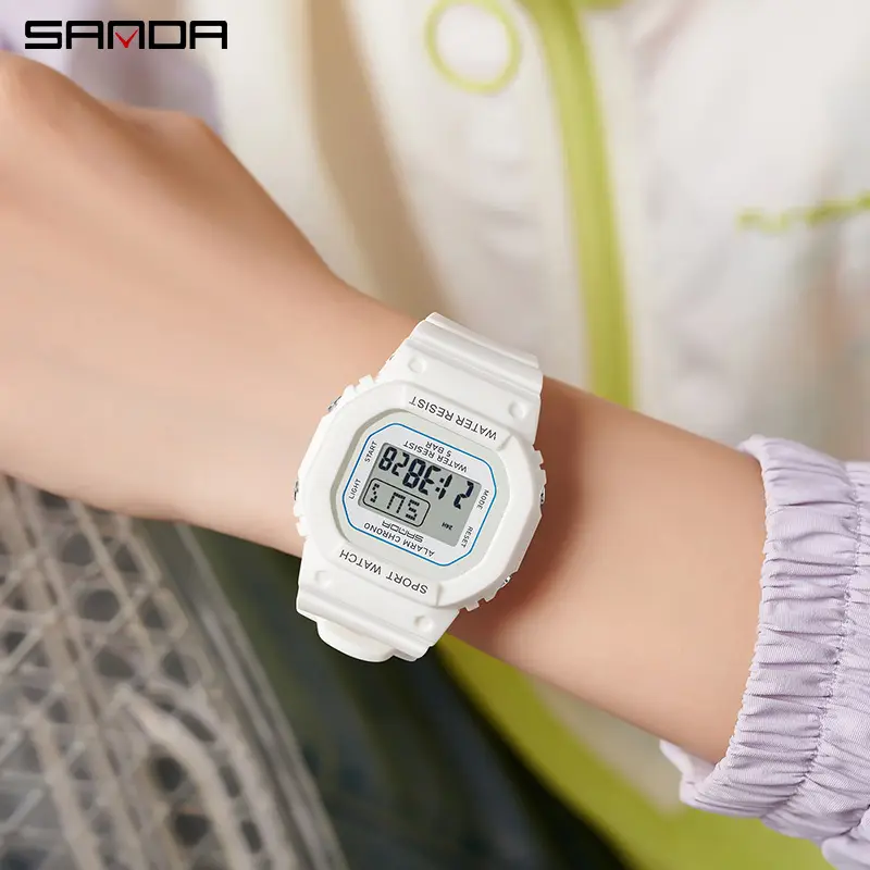 Sanda New Small Square Multi-Function Electronic Watch Sports Waterproof Luminous - Image 10