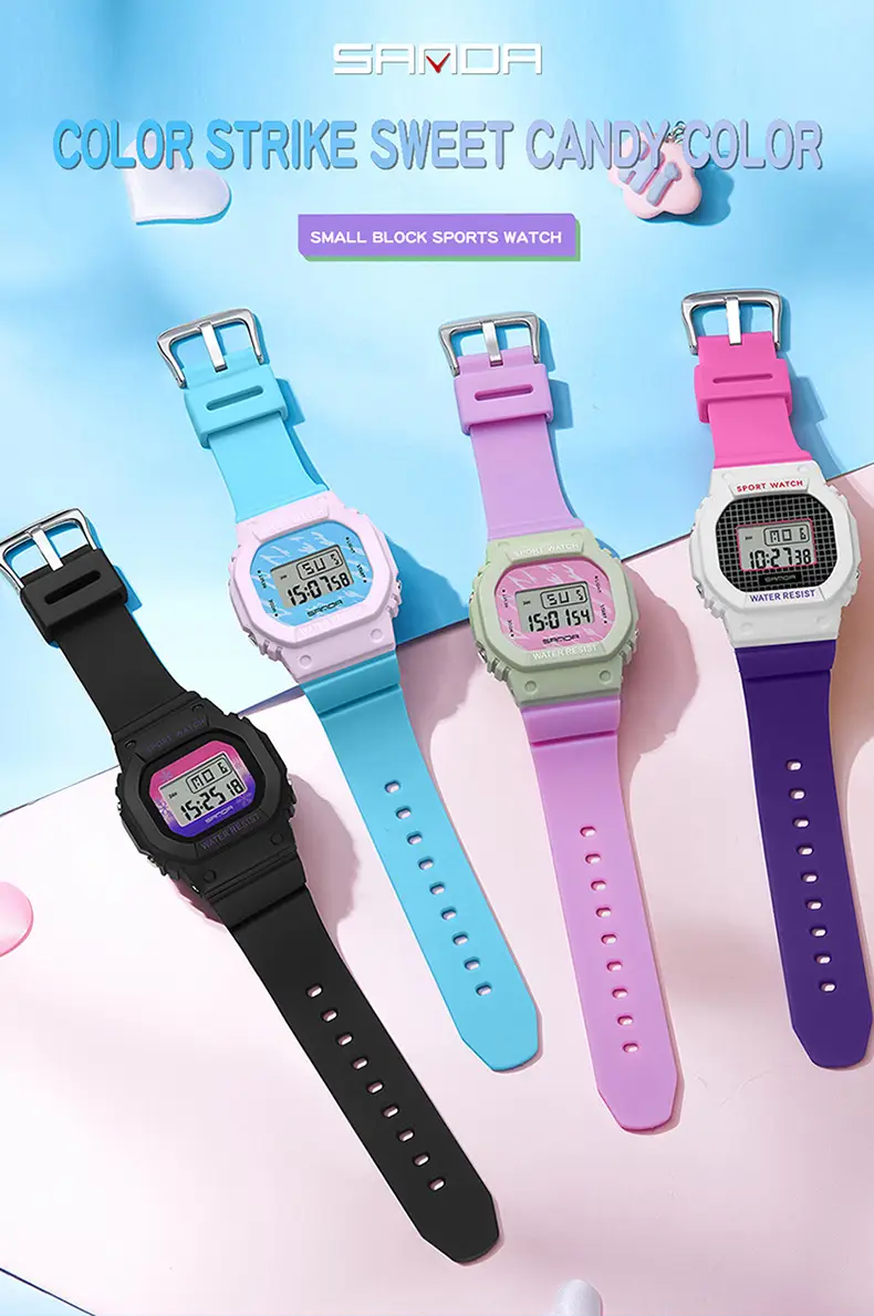 Sanda New Small Square Multi-Function Electronic Watch Sports Waterproof Luminous — feature 21