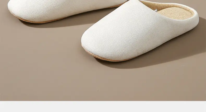 [in stock] Spring and Autumn home silent cotton slippers men and women soft bottom indoor simple couple wooden floor silent Japanese and Korean — feature 2