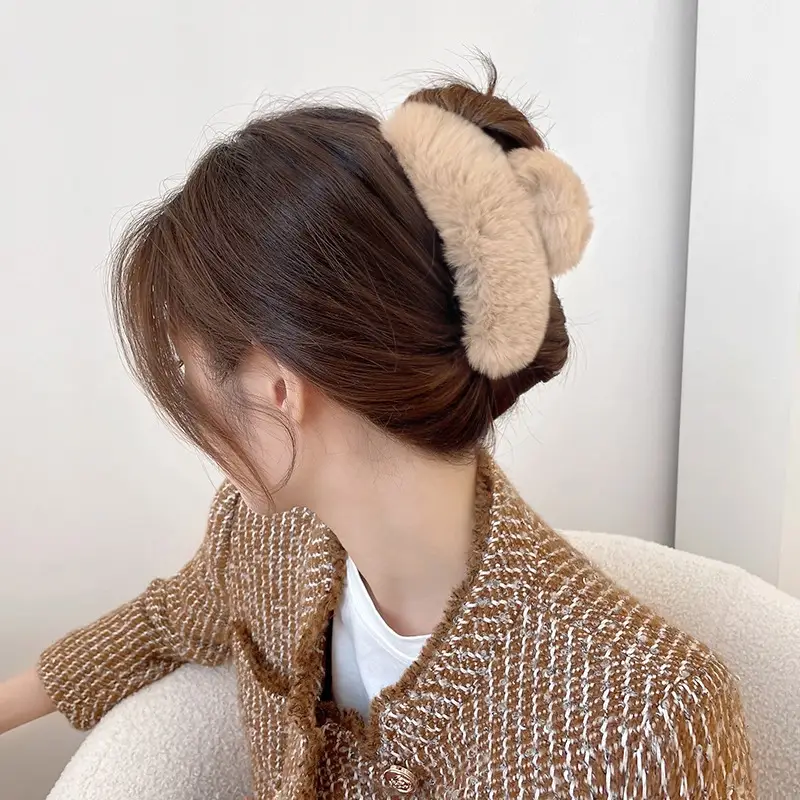 Autumn Winter Plush Hair Grab Clips Extra Large - Image 7
