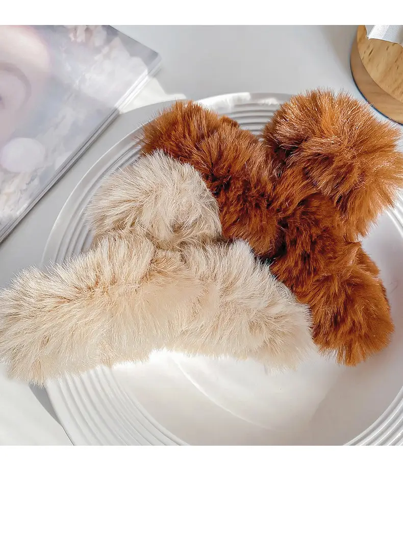 Autumn Winter Plush Hair Grab Clips Extra Large — feature 12