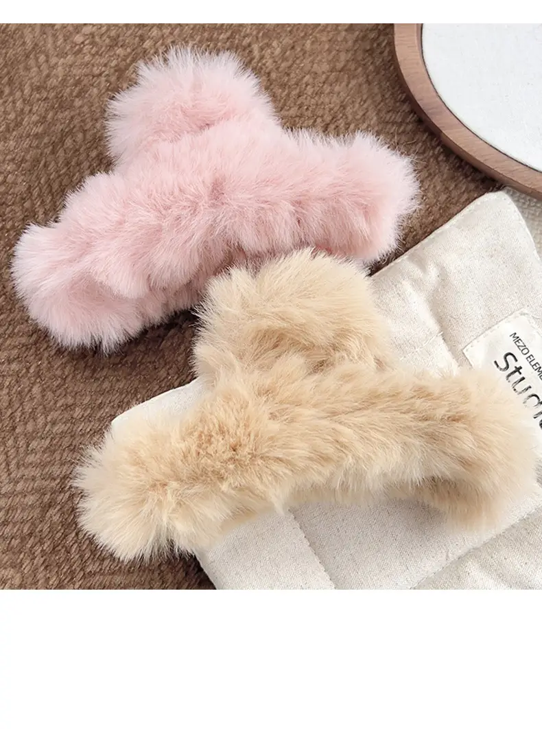 Autumn Winter Plush Hair Grab Clips Extra Large — feature 14