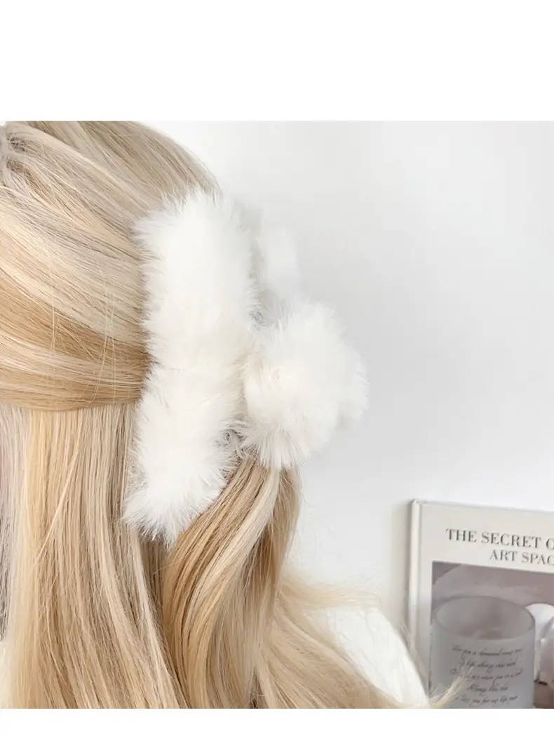 Autumn Winter Plush Hair Grab Clips Extra Large — feature 6