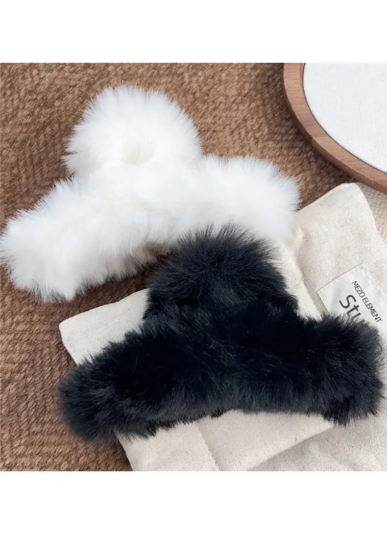 Autumn Winter Plush Hair Grab Clips Extra Large — feature 7