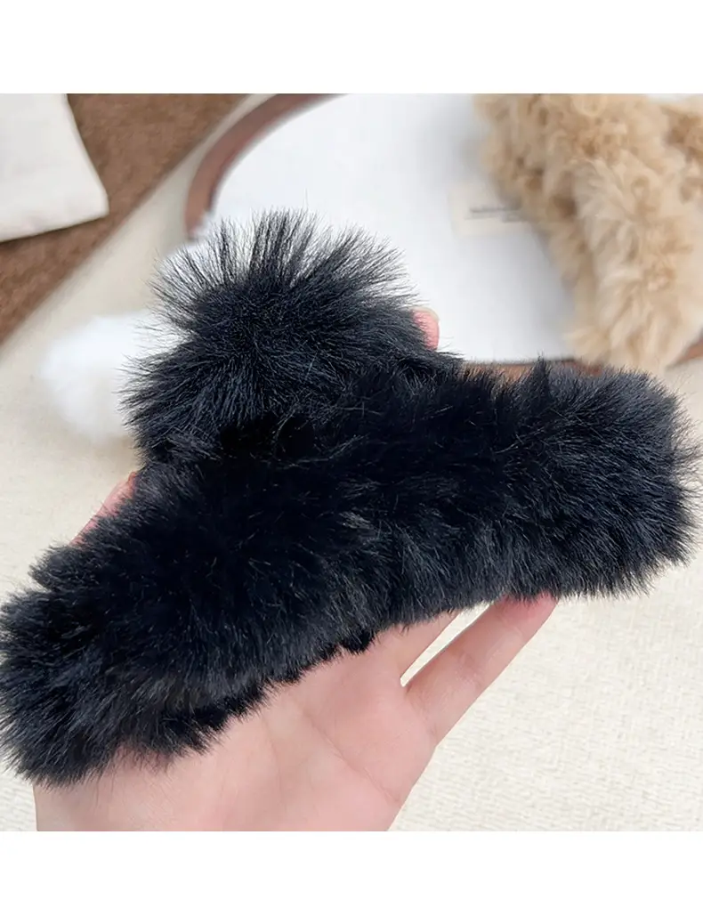 Autumn Winter Plush Hair Grab Clips Extra Large — feature 9