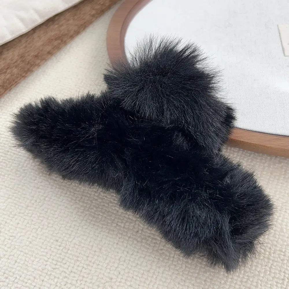 Autumn Winter Plush Hair Grab Clips Extra Large - Image 4