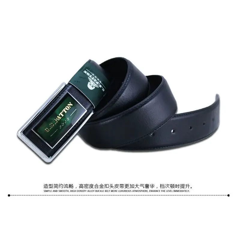 Men's Real Belt 38W Punching Screw World Buckle Gift Box — feature 16