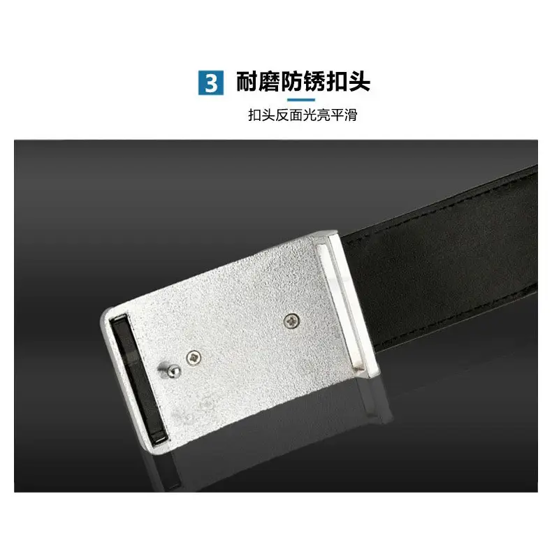 Men's Real Belt 38W Punching Screw World Buckle Gift Box — feature 9