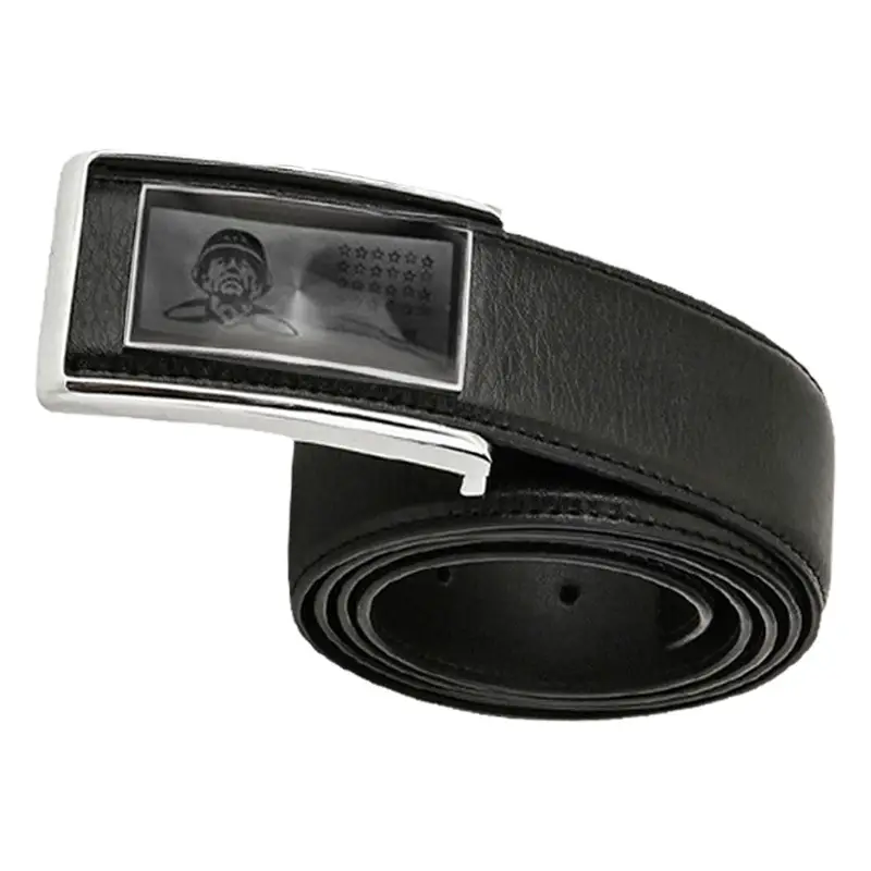 Men's Real Belt 38W Punching Screw World Buckle Gift Box - Image 5