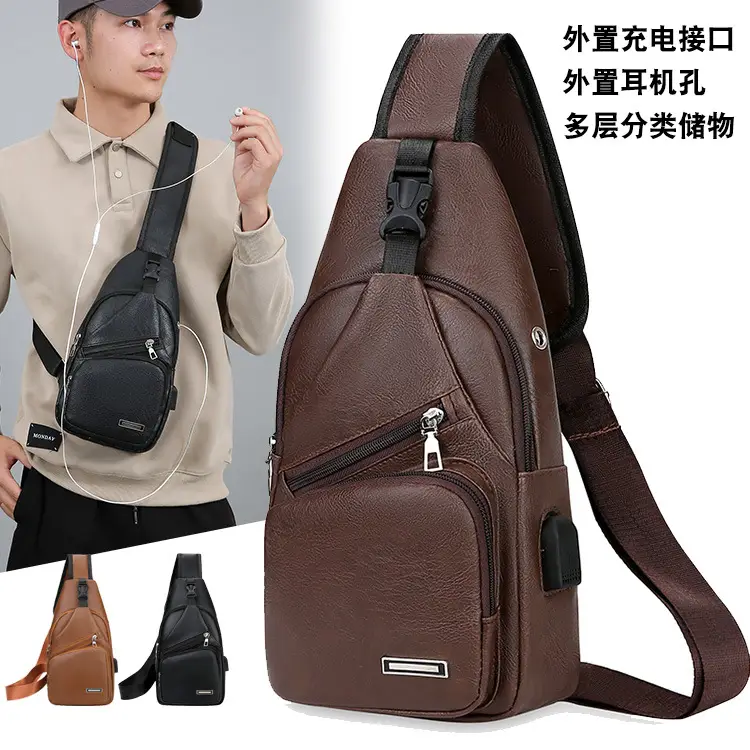 Black Crossbody Bag for Men Winter Casual - Image 5