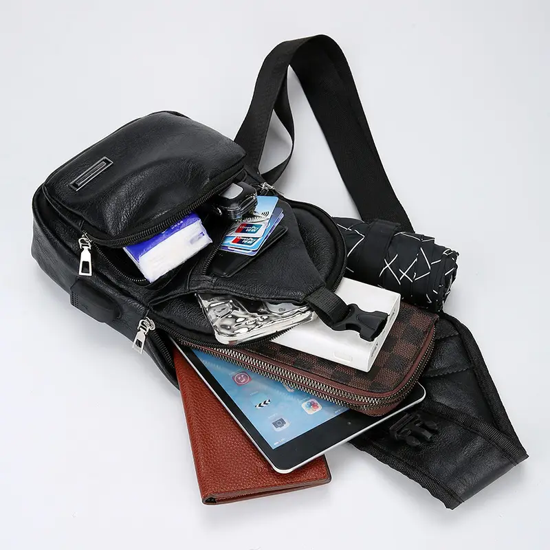 Black Crossbody Bag for Men Winter Casual - Image 7
